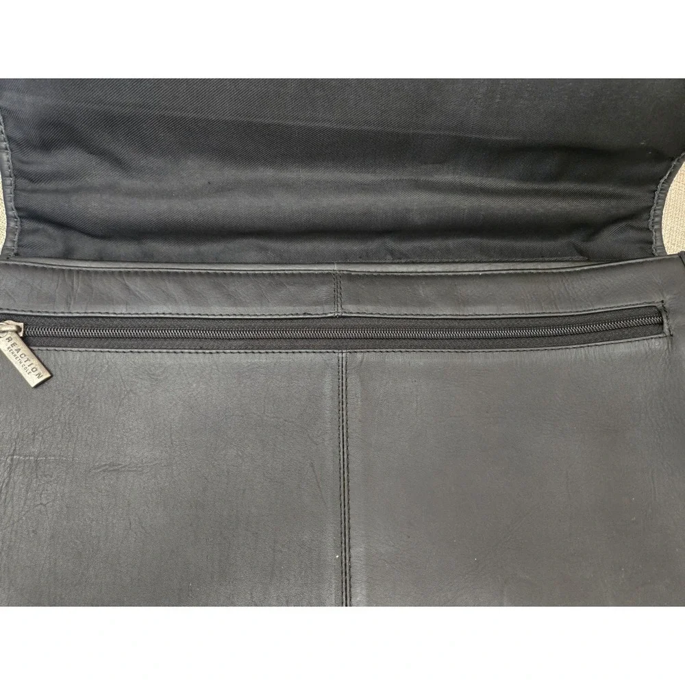 Kenneth Cole Reaction Messenger Bag Briefcase Brown Leather Laptop Large 16
